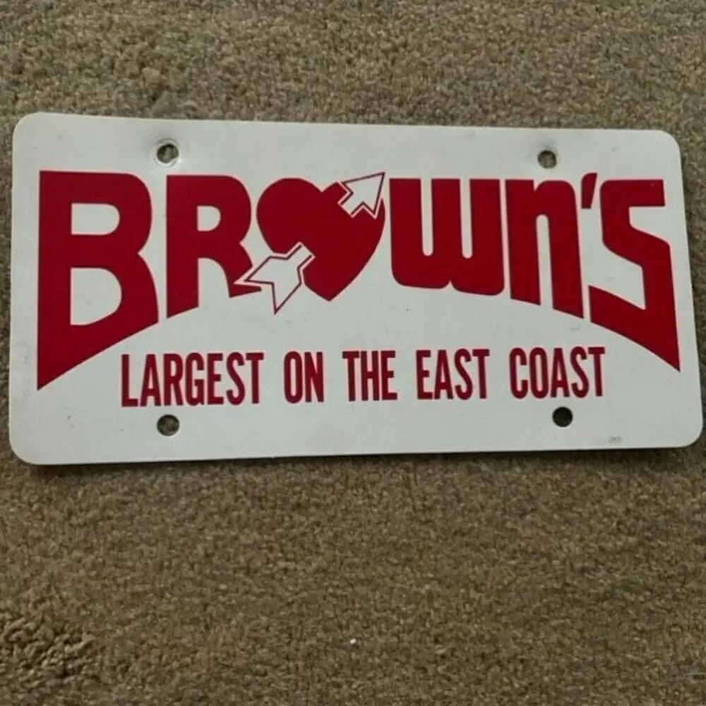 Brown’s Largest On The East Coast Plastic Booster License Plate